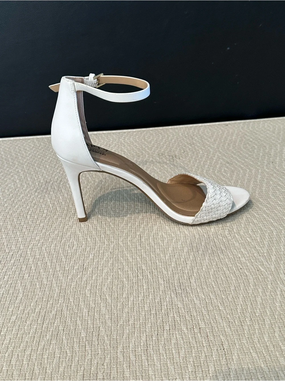 Apt. 9 White Braided Toe Ankle-Strap Stiletto Sandals
